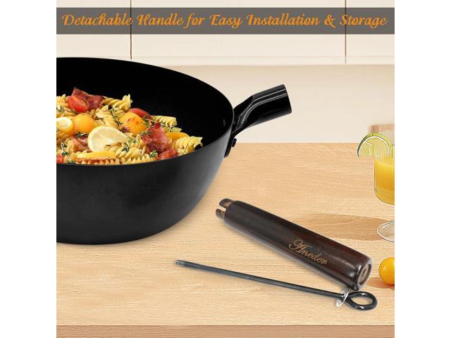 Frying Pan with Lid Skillet Nonstick 10 inch Carbon Steel Wok Pan Woks and Stir Fry Pans for Electric,Induction and Gas Stoves