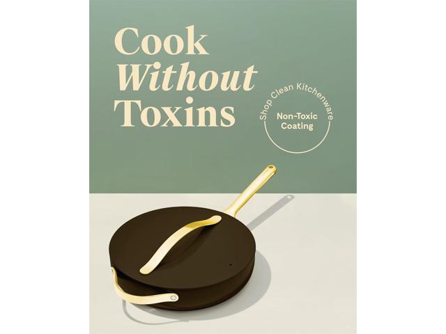 Caraway Nonstick Ceramic Sauté Pan with Lid (4.5 qt, 11.8') - Non Toxic, PTFE & PFOA Free - Oven Safe & Compatible with All Stovetops (Gas,...
