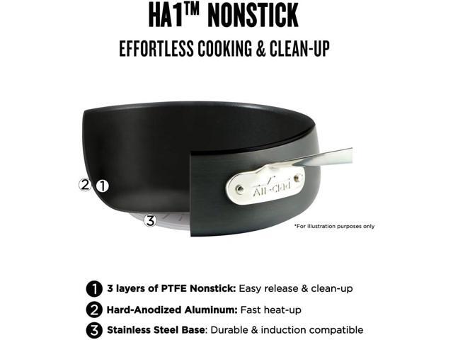 All-Clad HA1 Hard Anodized Nonstick Roaster and Nonstick Rack 13x16 Inch Oven Broiler Safe 500F Roaster Pan, Pots and Pans, Cookware Black
