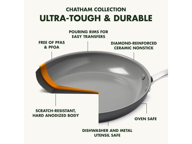 GreenPan Chatham Hard Anodized Healthy Ceramic Nonstick 10 Piece Cookware Pots and Pans Set, Frying Pan Skillets, Saucepans, Saute Pan, Stockpot,...