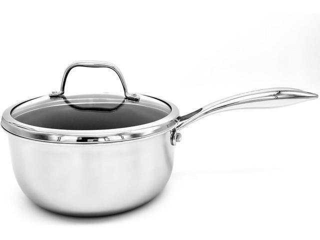 3.0 Quart Hexagon Surface Hybrid Stainless Steel Saucepan with Lid