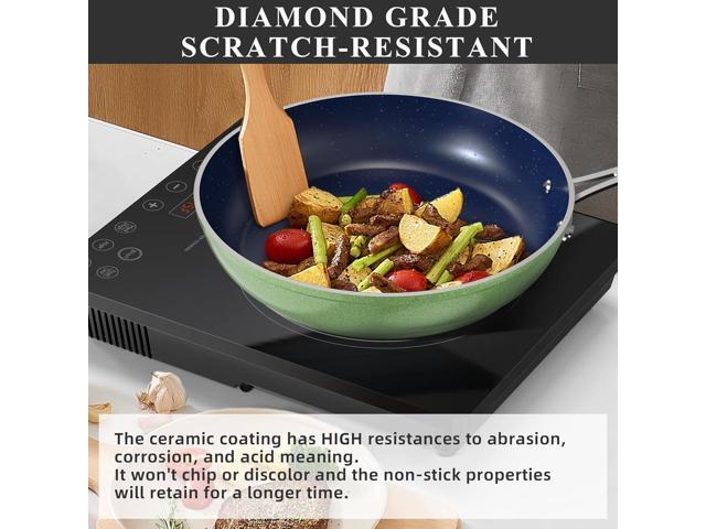 Nuwave Healthy Duralon Blue Ceramic Nonstick Cookware Set, Diamond Infused Scratch-Resistant, PFAS Free, Dishwasher & Oven Safe, Induction Ready &...
