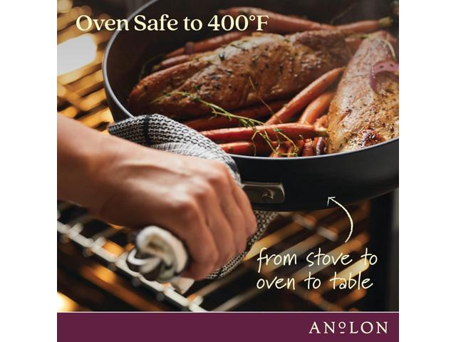 Anolon Advanced Home Hard Anodized Nonstick Sauce Pan/Saucepan with Straining and Lid, 2 Quart (2 Qt Straining Saucepan, Onyx)