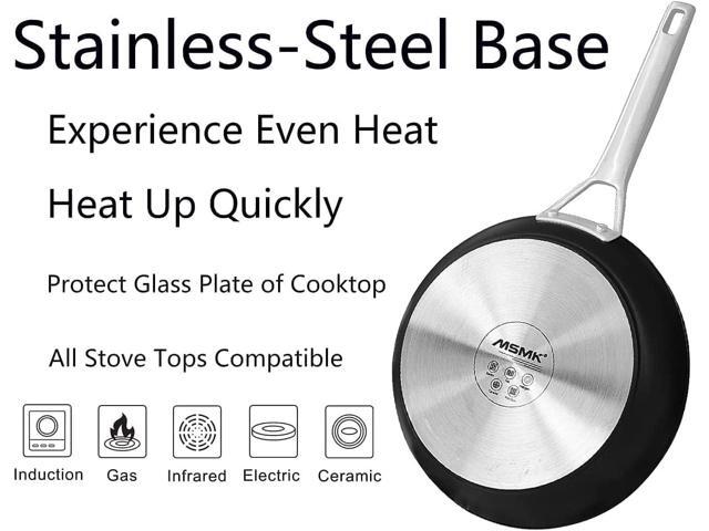 MsMk Non Stick Frying Pans, 10 Inch and 12 Inch Nonstick Frying Pan Set PFOA Free Non-Toxic, Skillet Set for Induction, Ceramic and Gas Cooktops