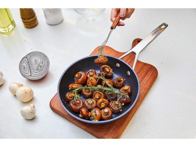 MsMk Small Nonstick Frying pan Blue, 8-inch Durable Egg Omelet Skillet, Titanium and Diamond Non Stick Coating From USA, for Induction,Cerammic and...