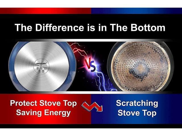 MsMk Small Nonstick Frying pan Blue, 8-inch Durable Egg Omelet Skillet, Titanium and Diamond Non Stick Coating From USA, for Induction,Cerammic and...