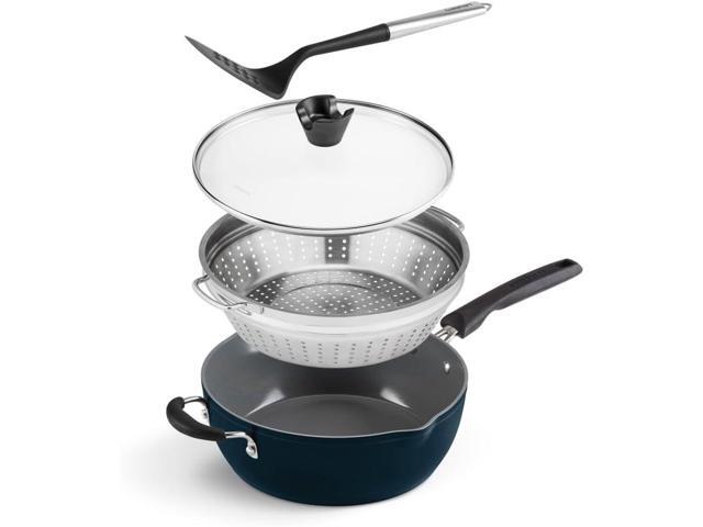 Cuisinart Preferred Pan 4-Pc Set - Nouveau Navy (4.5 Qt. Multi-Purpose Pan w/Cover, Steamer, Slotted Turner)