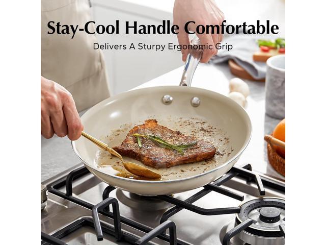 Redchef Nonstick Frying Pan Skillet, Ceramic Non-Stick Saute Pans, 9.5 inch Cooking Fry Pan with Stay Cool Handle, All Stovetops (Gas, Electric &...