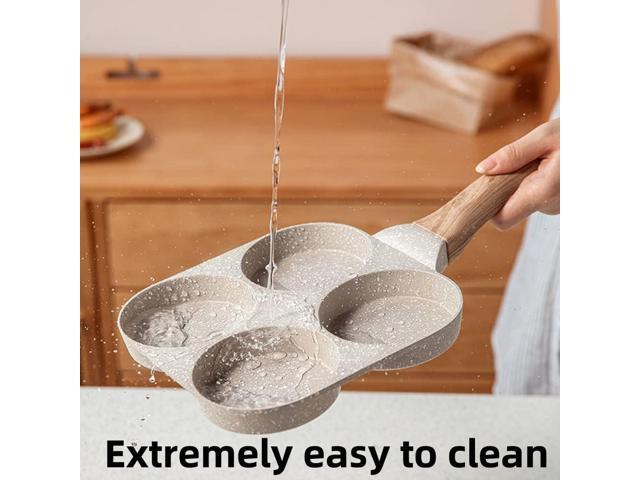 Four-Cup Fried Egg Pan, Medical Stone Non-Stick Frying Pan for Breakfast,Divided Egg Omelet Pans Suitable for Gas Stove and Induction Cooker...