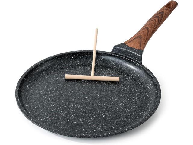 Crepe Pan Nonstick, 12 Inch Dosa Pan with Spreader, Granite Coating Comales Para Tortillas Pancake Pan, Flat Pan for Stove Top, Induction...