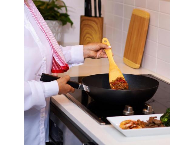 JOYCE CHEN Professional Series 12-Inch Carbon Steel Excalibur Nonstick Stir Fry Pan with Phenolic Handle