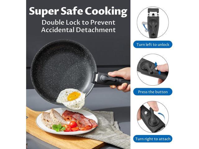 BEZIA Induction Cookware Set 10 Pieces, Nonstick Pots and Pans Set with Removable Handles, for All Hobs, Stackable Design, Dishwasher/Oven Safe,...