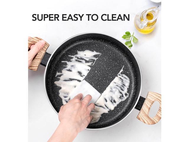 MICHELANGELO Stock Pot with Lid, 5 Quart Cooking Pot Nonstick, Granite Soup Pots with Lid, Induction Pot with Stay-cool Handle, 5 Qt Stockpot Non...