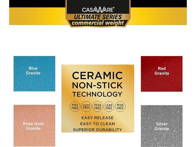 casaWare 9 x 6 x 0.75-Inch Toaster Oven Ultimate Series Commercial Weight Ceramic Non-Stick Coating Baking Pan (Silver Granite)
