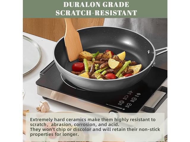 Nuwave 9pc Cookware Set Healthy Duralon Blue Ceramic Nonstick Coated, Diamond Infused Scratch-Resistant, PFAS Free, Oven Safe, Induction Ready &...