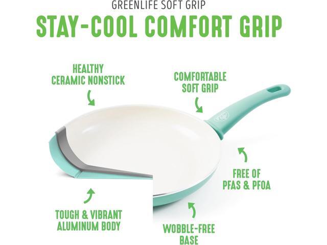 GreenLife Soft Grip 23 Piece Kitchen Cookware Pots and Frying Saucepans Set, Healthy Ceramic Nonstick PFAS and PFOA-Free, Dishwasher and Oven Safe,...