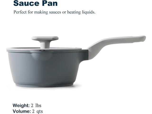 Nonstick Saucepan with Lid, 2 Quart Ceramic Sauce Pan, Non Toxic Sauce Pot with Pour Spouts for Multipurpose Use, PTFE, PFOA & PFAS Free, Induction...