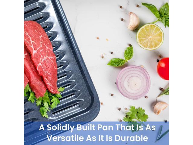 Broiler Pan for Oven Nonstick Porcelain Coated - 16.75 x 12.6 GE WB48X10056 Replacement Broiling Pan for Oven With Rack for High-Temperatures -...