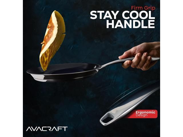 AVACRAFT 10 inch (9.4) Nonstick Ceramic Coating Stainless Steel Crepe Pan, Tawa, Dosa Tortilla Pan, Compatible with All Stovetops, PFOA, PTFE Toxin...