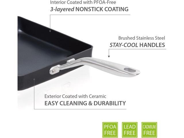 TECHEF - Onyx Collection, Nonstick Tamagoyaki Japanese Omelette Pan/Egg Pan (PFOA Free), Made in Korea