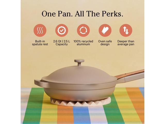 Our Place Always Pan 2.0-10.5 (2.6 Qt) Nonstick, Toxin-Free Ceramic Cookware Patented 10-in-1 Aluminum Frying & Sauté Pan Safe for Oven,...
