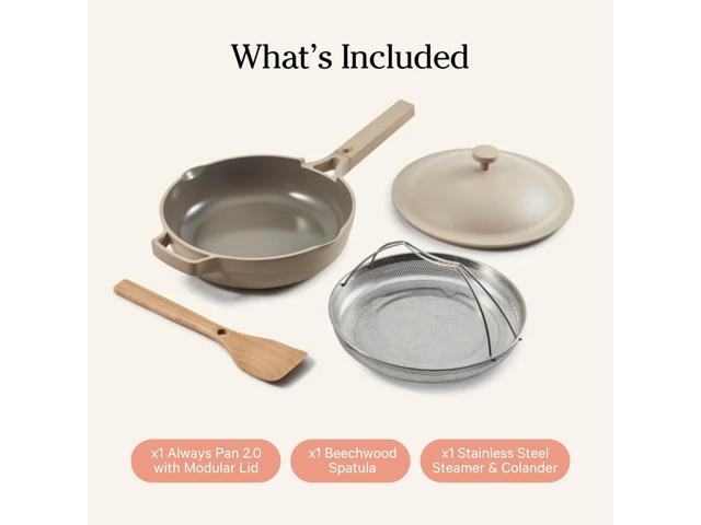 Our Place Always Pan 2.0-10.5 (2.6 Qt) Nonstick, Toxin-Free Ceramic Cookware Patented 10-in-1 Aluminum Frying & Sauté Pan Safe for Oven,...