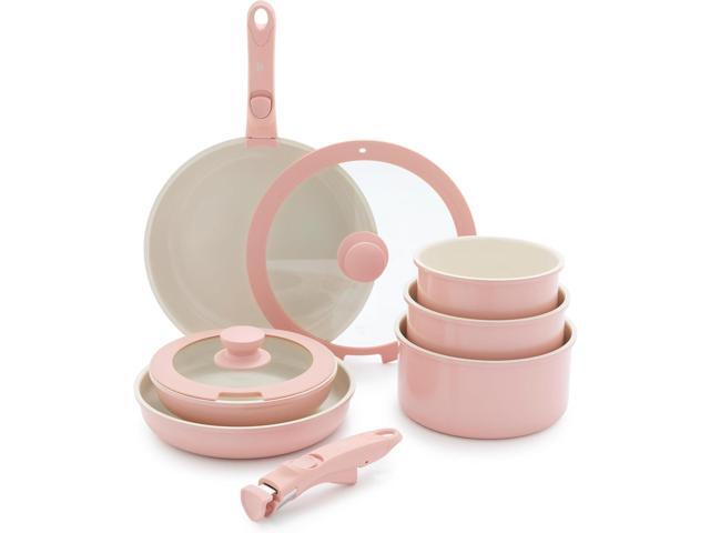 GreenLife Click 10-Piece Ceramic Nonstick Cookware Set, Detachable Handle, Stackable Space Saving Kitchen Essential, Non Toxic PFAS-Free Pots &...
