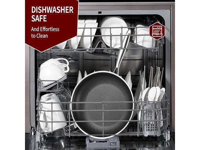 LOLYKITCH 10-12 Inch Hybrid Tri-Ply Stainless Steel Nonstick Chef's Frying Pan Set,Skillets,Induction Cooking Pan,Oven & Dishwasher Safe.