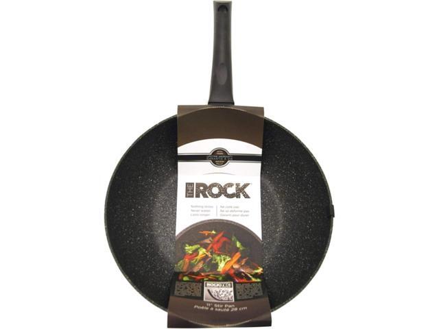 Starfrit The Rock 11'' (28cm) Non-Stick Stir Fry Pan - Durable Forged Aluminum - Oven Safe - PFOA Free - Easy to Clean - Black