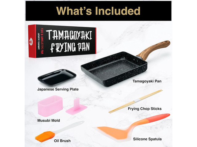 Oleex Tamagoyaki Pan Set Japanese Omelette Pan with Kitchen Cooking Tools Like Musubi Mold, Spatula & Other Omelet Accessories Multifunctional...