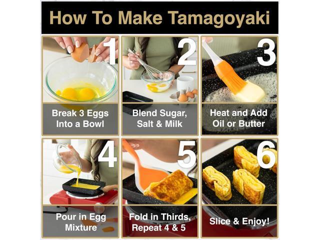 Oleex Tamagoyaki Pan Set Japanese Omelette Pan with Kitchen Cooking Tools Like Musubi Mold, Spatula & Other Omelet Accessories Multifunctional...