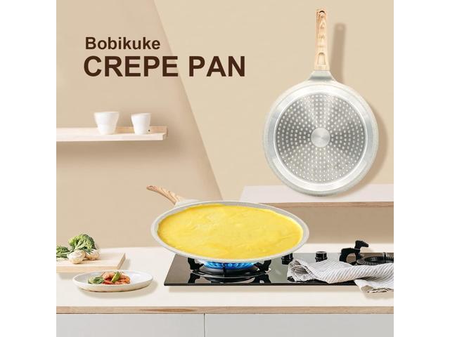 8 inch Crepe Pan, Nonstick Pan for Crepes Omelette Tortillas, Dosa Tawa Tortilla Pan, Griddle Pancake Pan for Roti Indian, Induction Compatible