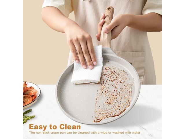 8 inch Crepe Pan, Nonstick Pan for Crepes Omelette Tortillas, Dosa Tawa Tortilla Pan, Griddle Pancake Pan for Roti Indian, Induction Compatible