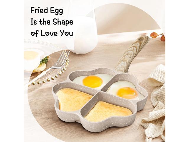 Caannasweis Egg Pan Omelette Pan, 4-Cup Nonstick Granite Omelette Skillet Breakfast Frying Pan Egg Cooker Suitable for Gas Stove & Induction...