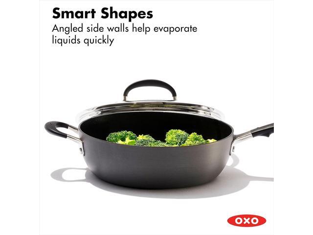 OXO Good Grips 10 Piece Cookware Pots and Pans Set, 3-Layered German Engineered Nonstick Coating, Stainless Steel Handle with Nonslip Silicone, Gray