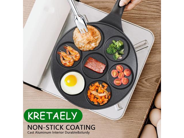 Nonstick Pancake Pan Pancake Griddle with 7-mold Design Mini Pancake Maker with PFOA Free Coating-Black