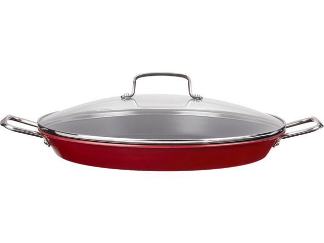 Cuisinart ASP-38CR 15-Inch Paella Pan With Lid, Red