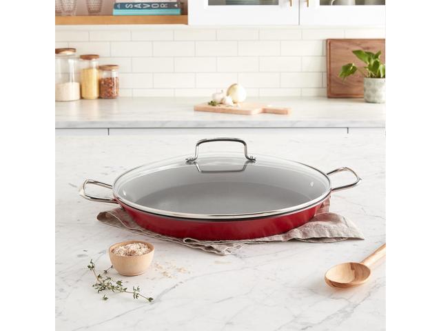 Cuisinart ASP-38CR 15-Inch Paella Pan With Lid, Red