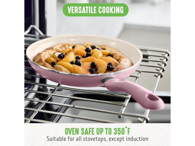 GreenLife Soft Grip 8 Frypan Skillet and Spatula Breakfast Cookware Set, PFAS-Free Ceramic Nonstick, Silicon Spatula with Bamboo Handle, Egg...