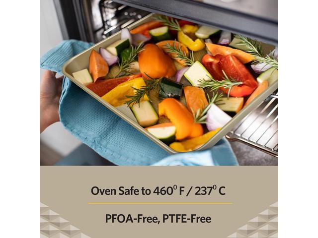 Glad Baking Pan Nonstick - Oblong Metal Dish for Cake and Lasagna - Heavy Duty Carbon Steel Bakeware, Medium