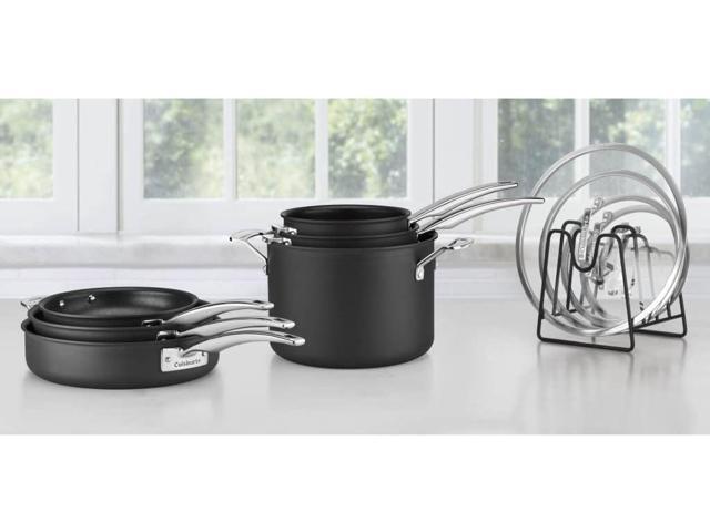 CUISINART N61-11 Nonstick Hard-Anodized Nesting Cookware Set, 11 Piece, Black