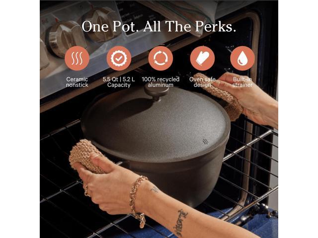 Our Place Perfect Pot - 5.5 Qt. Nonstick Ceramic Sauce Pan with Lid Versatile Cookware for Stovetop and Oven Steam, Bake, Braise, Roast PTFE...