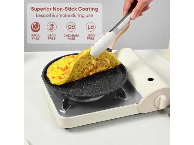 JEETEE Crepe Pan Nonstick, 11 inch Comales Para Tortillas Griddle Pan for Stove Top, Granite Coating Flat Pancake Pan Dosa Tawa, PFOA FREE and...