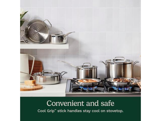 Cuisinart 12 Piece Cookware Set, MultiClad Pro Triple Ply, Silver, MCP-12N