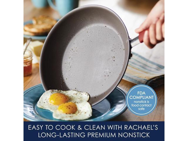 Rachael Ray - 87630 Rachael Ray Cucina Hard Anodized Nonstick Cookware Pots and Pans Set, 12 Piece, Gray with Red Handles