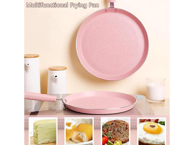 JUSTUP Nonstick Frying Pan Set3 Piece Pots and Pans Set NonstickPink Kitchen Cookware Sets with Non Stick Pan Coating,10 Inch,8 Inch and 6 Inch Non...