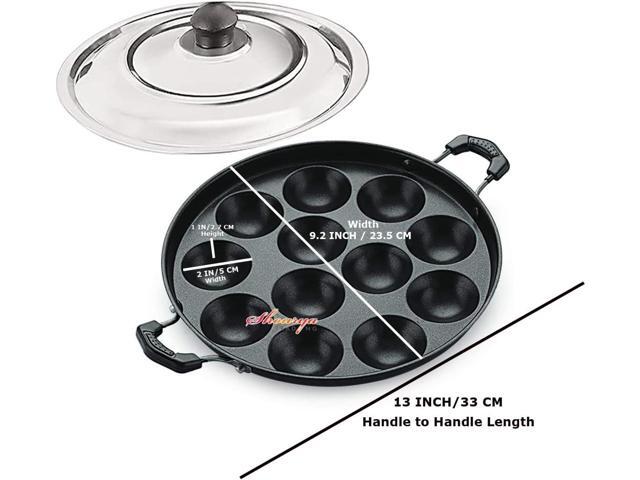 Non Stick Appam Pan,Appam Maker,12 Pits Appam Maker, Nonstick Appam Pan,Appa Chetty Paniyaram Pan Patra,Tawa Non Stick