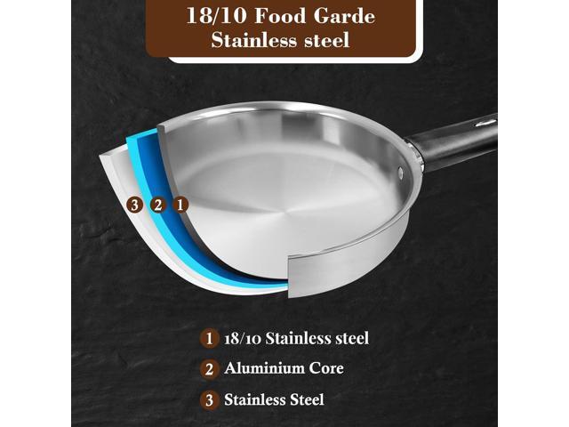 Pots and Pans Set, 6-Piece Stainless Steel Kitchen Cookware Set with Stay-Cool Handles, kitchen Cooking Sets Pots and Pans Compatible with Gas,...
