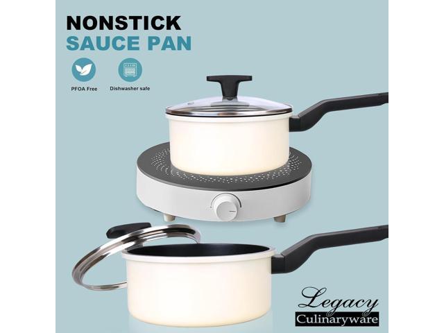 Nonstick Sauce Pan with Lid,1.5QT small pot, PFOA Free,Kitchen Pots Induction Pot,Cream