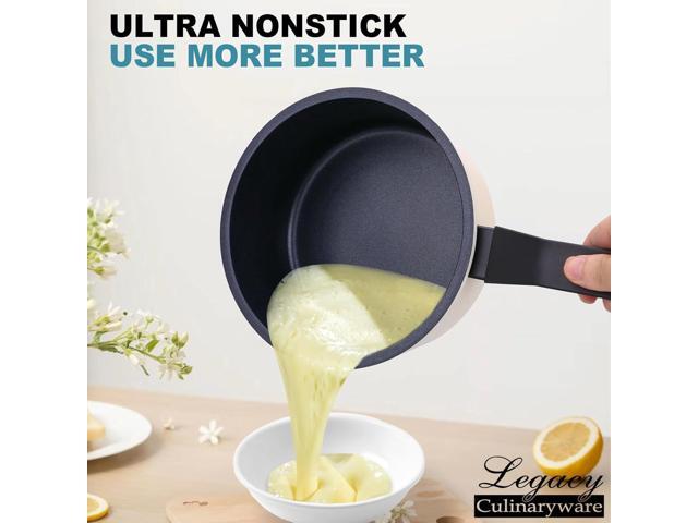 Nonstick Sauce Pan with Lid,1.5QT small pot, PFOA Free,Kitchen Pots Induction Pot,Cream